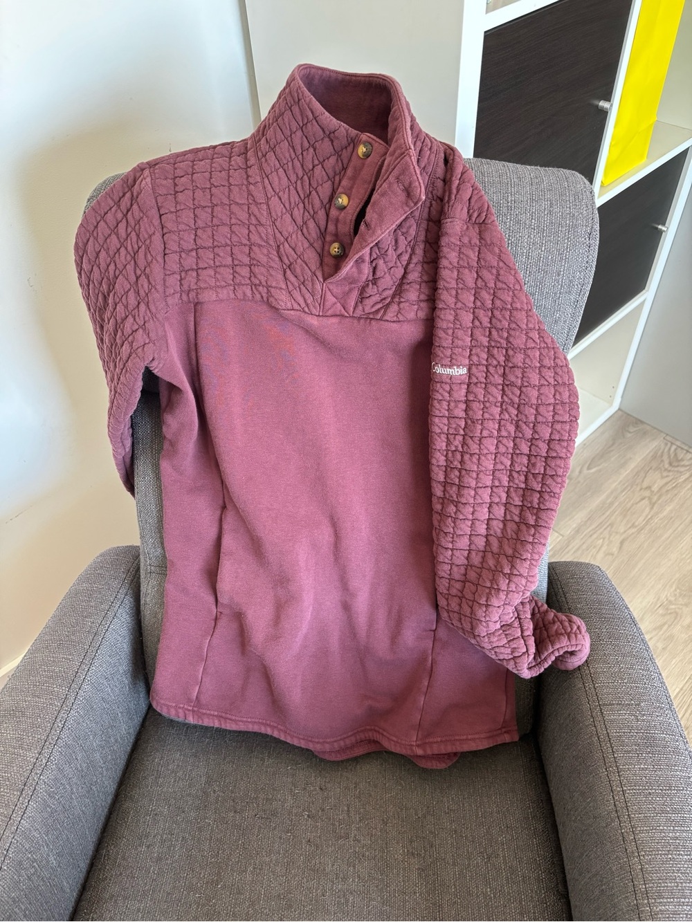 Columbia Quilted Funnel-Neck Pullover - Plum